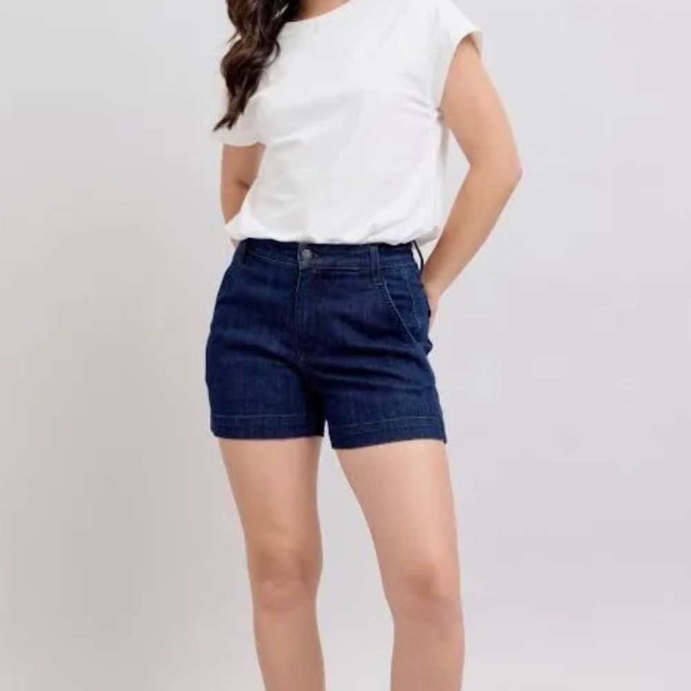 Judy Blue High Waist Trouser Denim Shorts - Dark Blue NWT